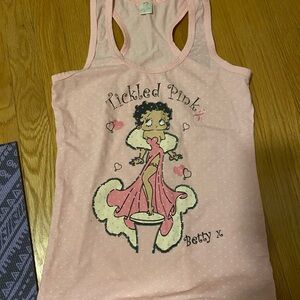 Betty Boop Pink Graphic Tank Top